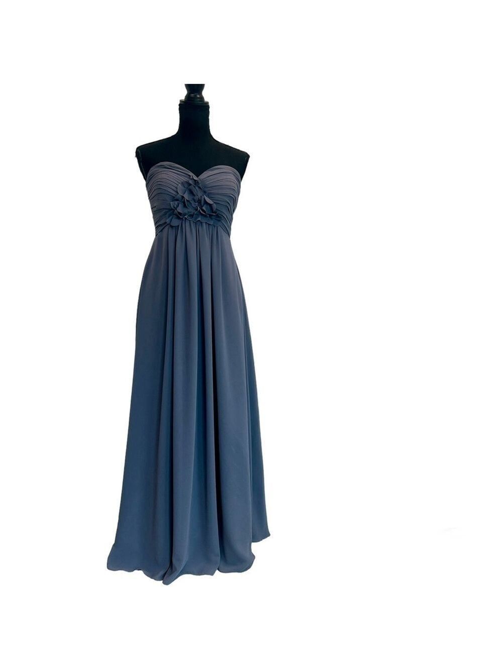 Bill Levkoff mauve gray strapless sweetheart ruched prom bridesmaid gown 8